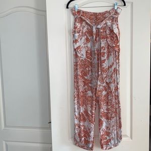 Zara print flowy pants